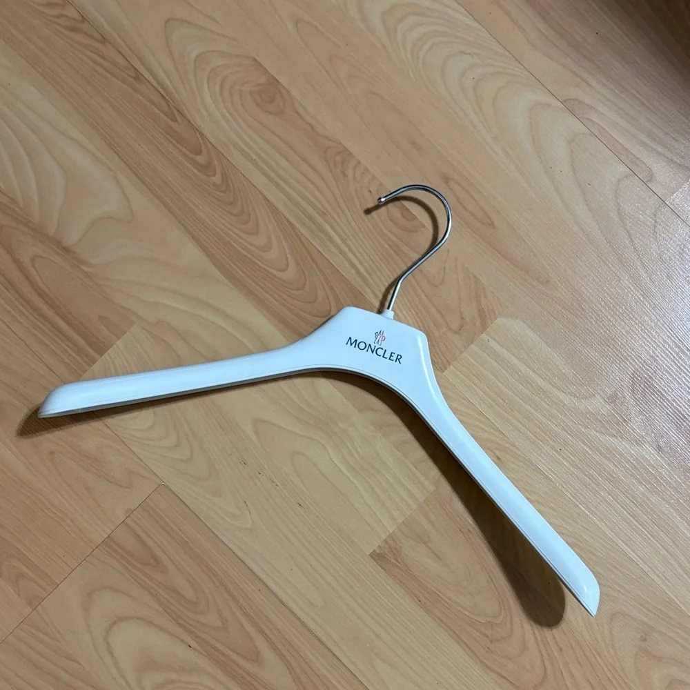 Moncler White Branded Wooden Hanger with Metal Hook